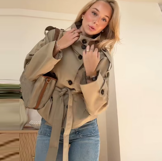 Autumn Women Belted Trench Coat
