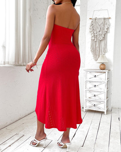 ALMA Strapless Wrap Long Dress